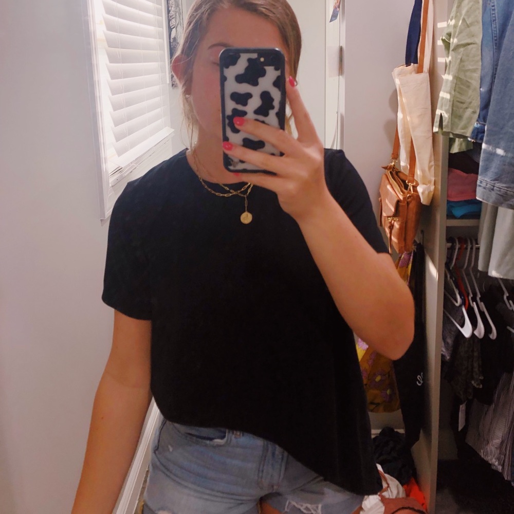 Kendall and Kylie Asymmetrical Black Top